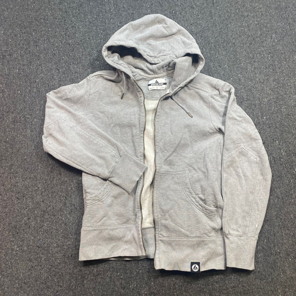 American Giant Full Zip Hoodie Sz M Mens Gray Gorpcore Heavy Cotton USA Made
